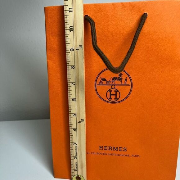 Authentic Hermes Empty Orange Shopping Gif Bag 11” x 8” x 3” - Picture 9 of 9